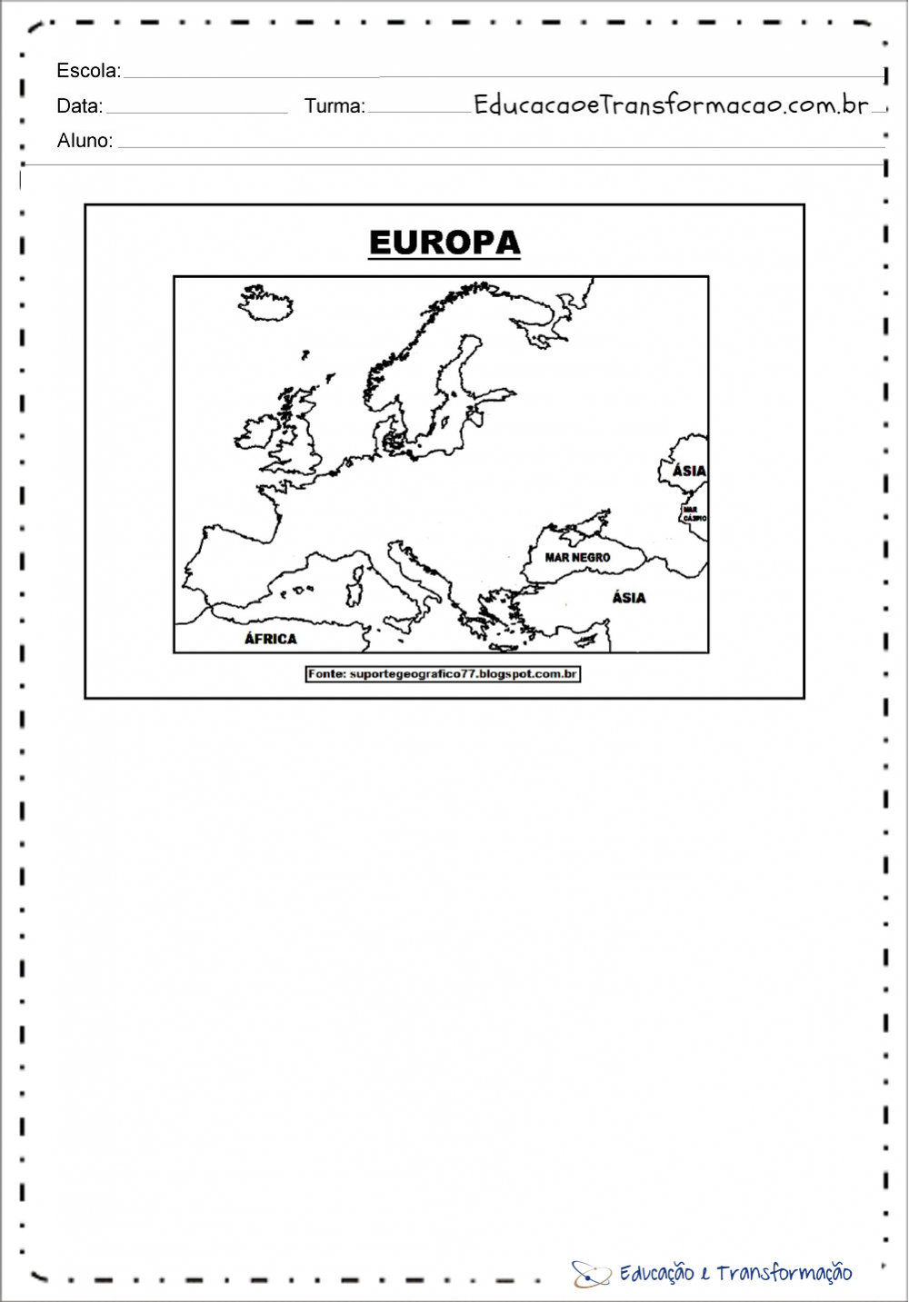 Texto Com Atividades Sobre O Continente Europeu - NAZAEDU