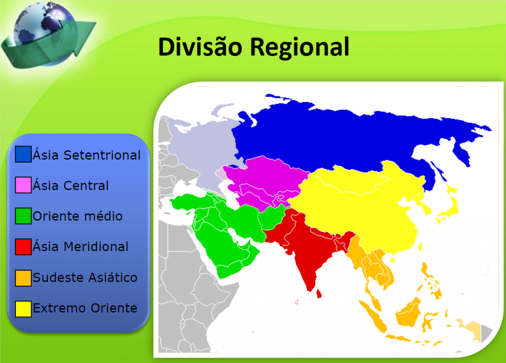  Mapa da Ásia - Divisão Regional