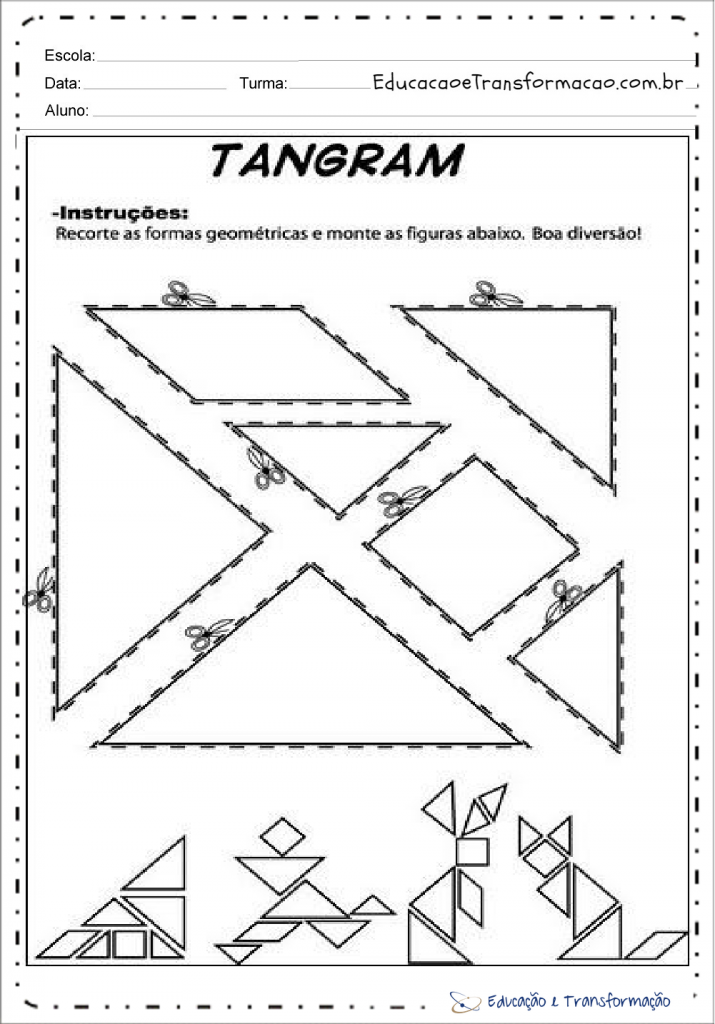 Atividades com Tangram para imprimir - Recorte
