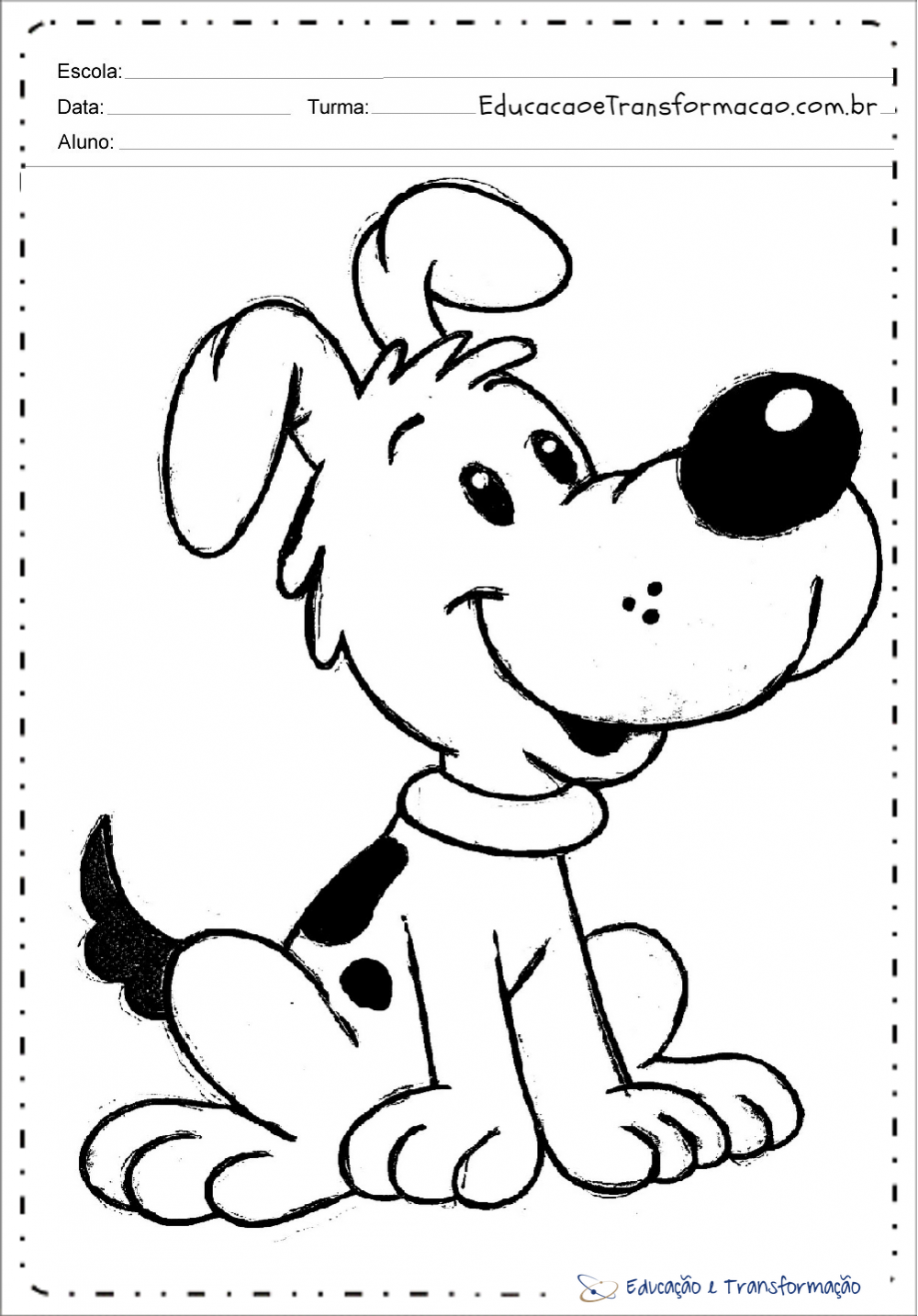 Desenho Cachorro para colorir e imprimir