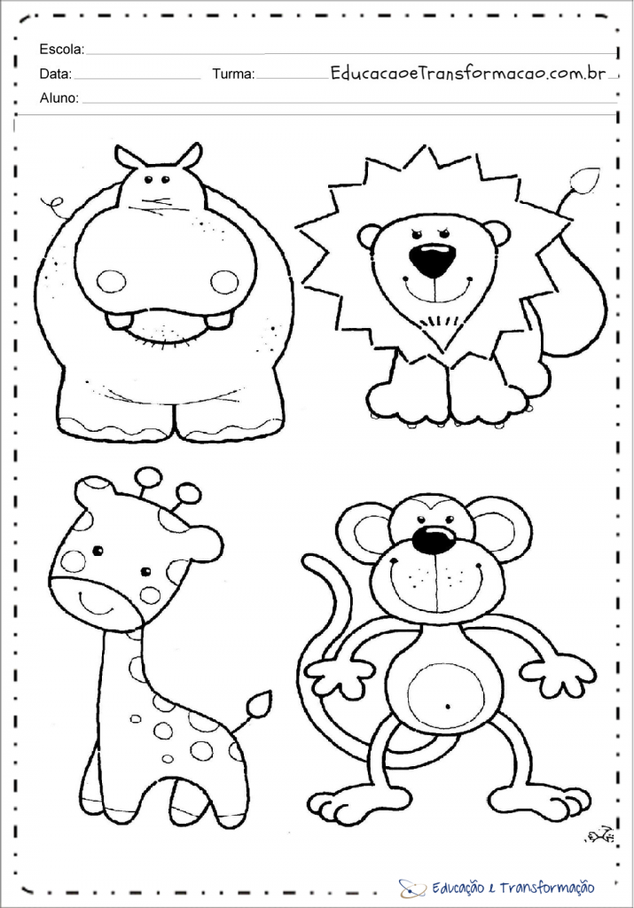 Desenho de animais para colorir e imprimir