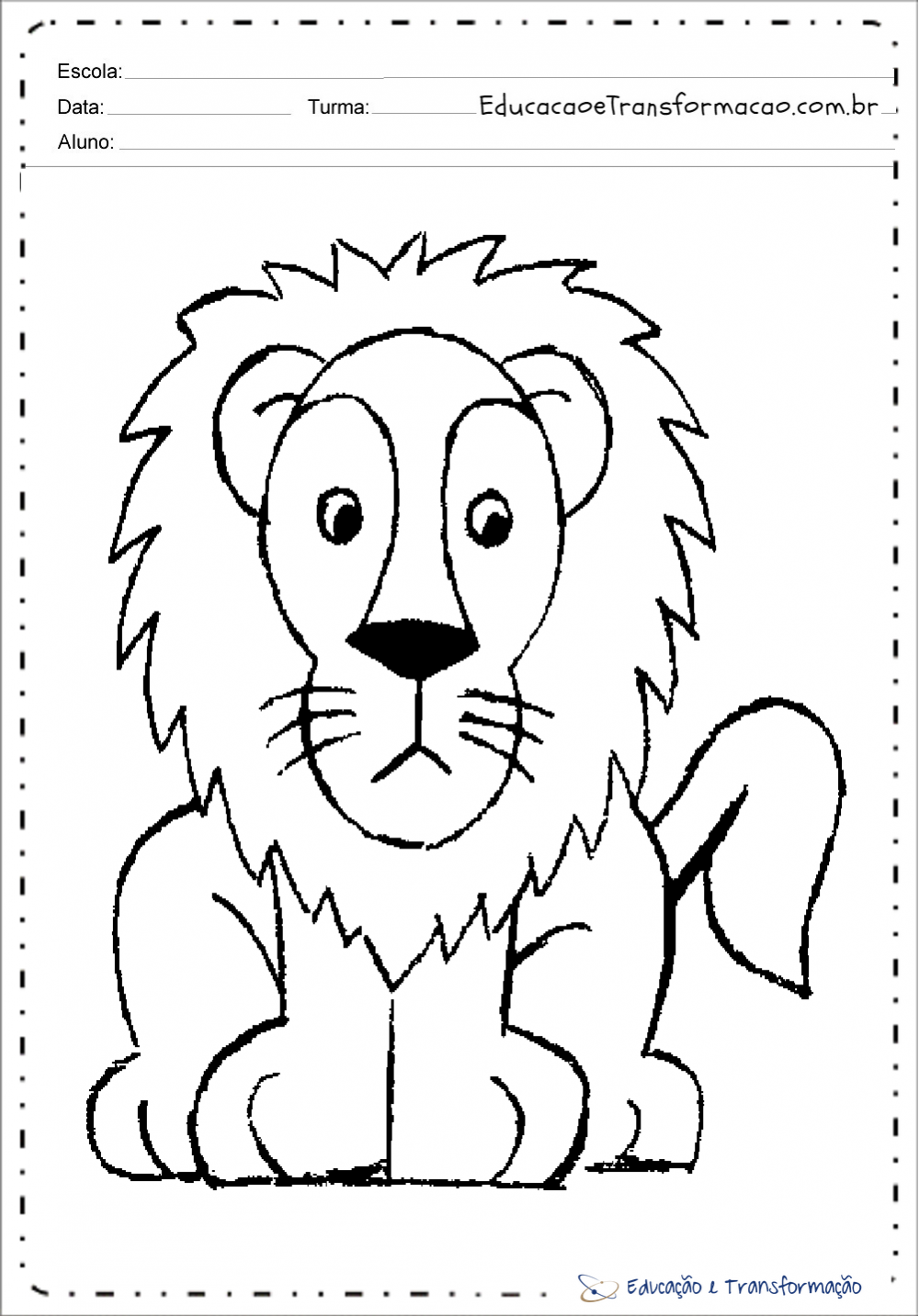 Desenhos de Leão para colorir e imprimir – Educação e Transformação