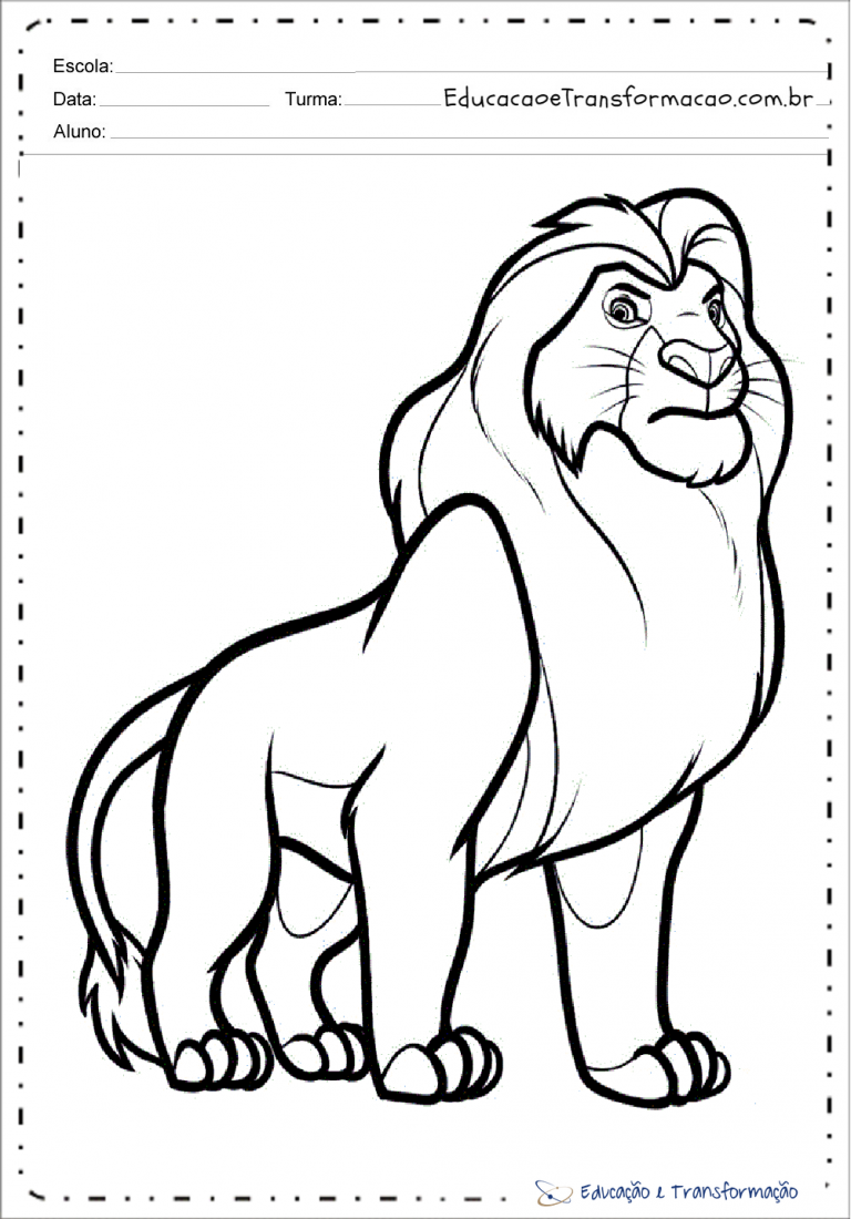 Desenhos de Leão para colorir e imprimir - Leãozinho para pintar