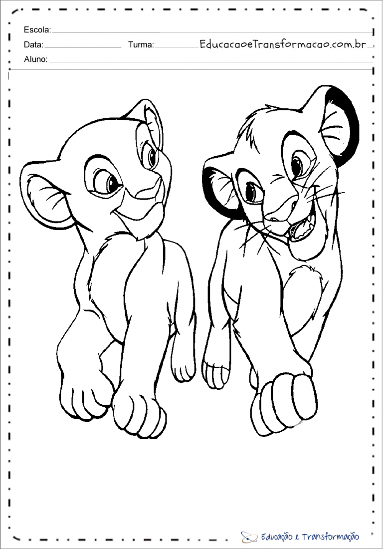 Desenhos do Rei Leão para colorir – Educação e Transformação