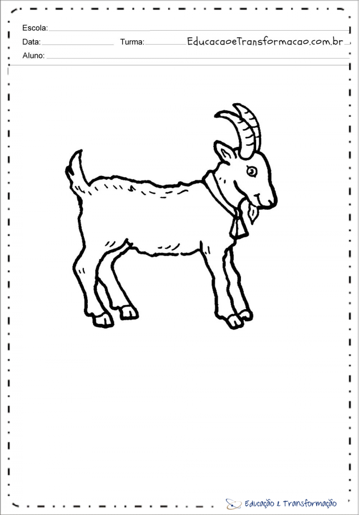 Desenhos de Animais da Fazenda - Cabra para colorir