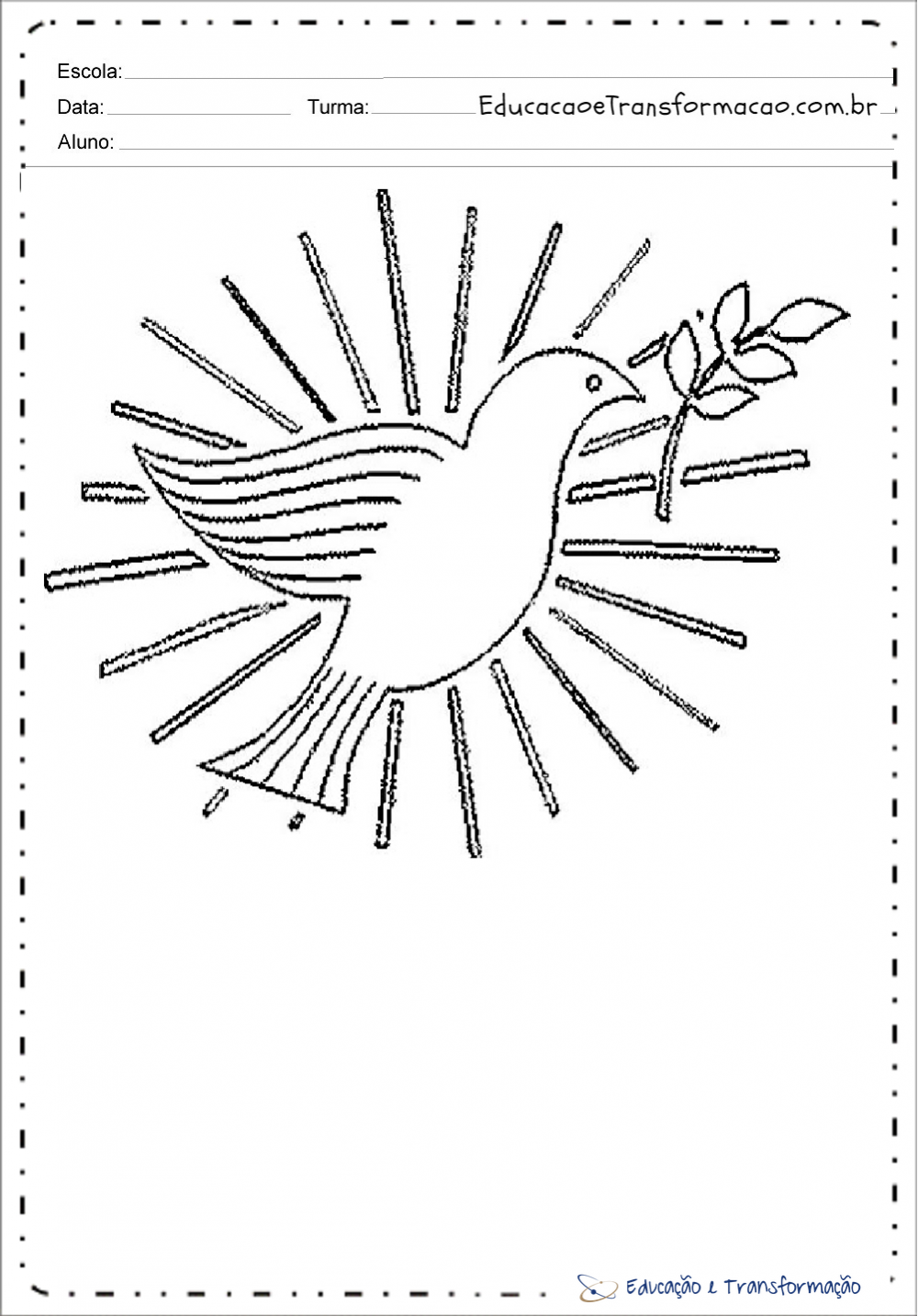 Desenhos de pombas da paz para colorir