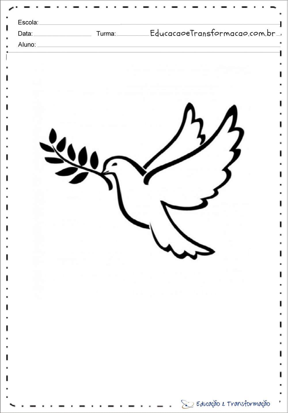 Desenhos de pombas da paz para colorir