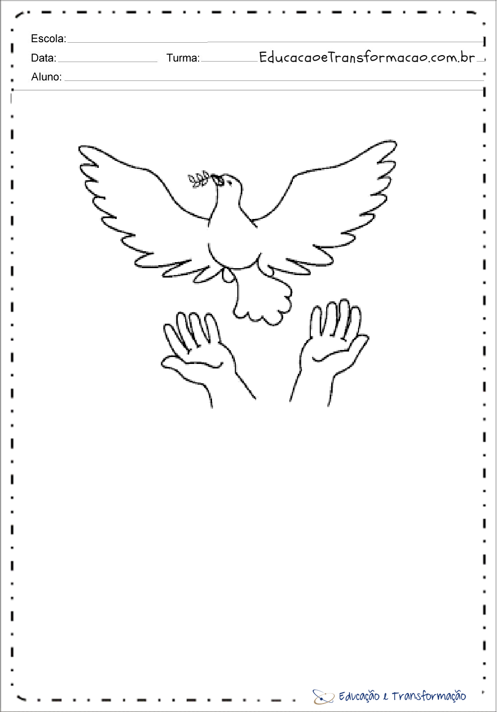 Desenhos de pombas para colorir: pomba da paz, alianças. espirito santo.