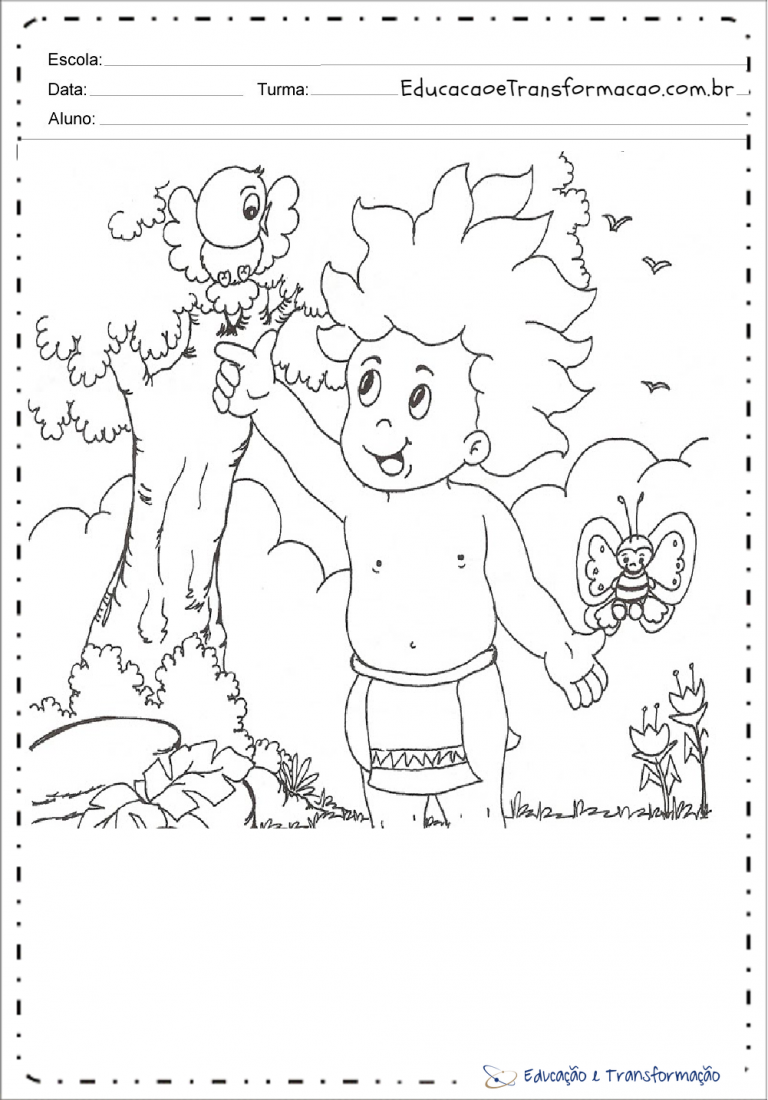 Desenhos do Curupira para colorir e imprimir – Educação e Transformação