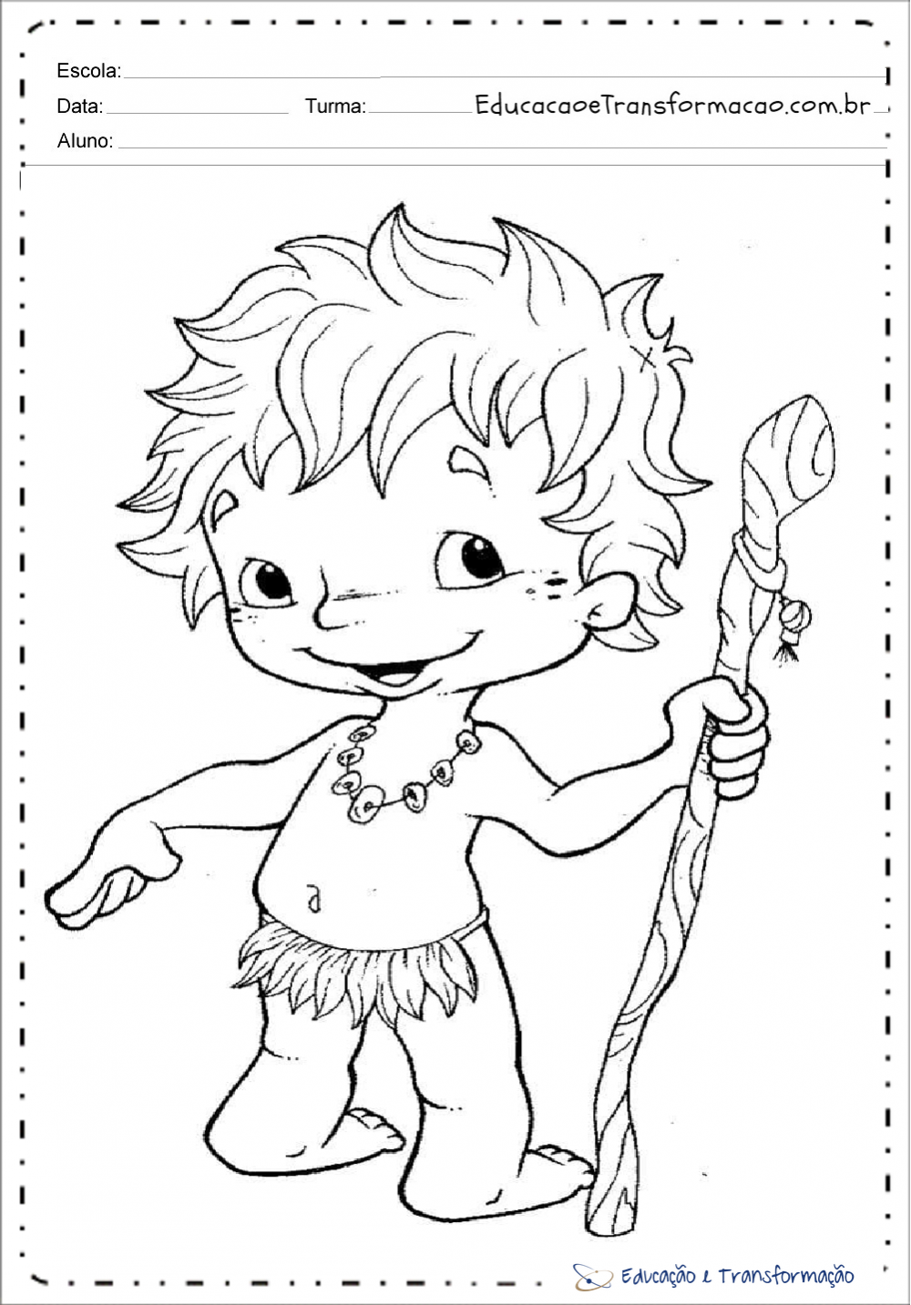 Desenhos do Curupira para colorir e imprimir – Educação e Transformação