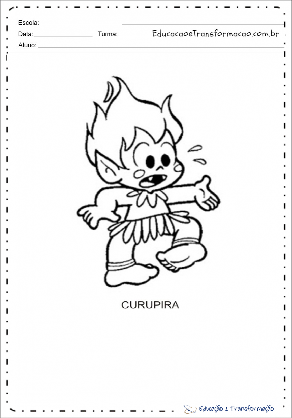 Desenhos do curupira para colorir e imprimir