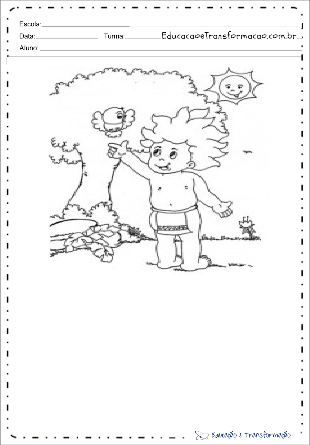 Desenhos do Curupira para colorir e imprimir – Educação e Transformação