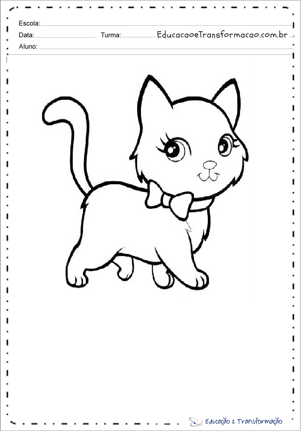 Desenhos de gatos e cachorros para colorir