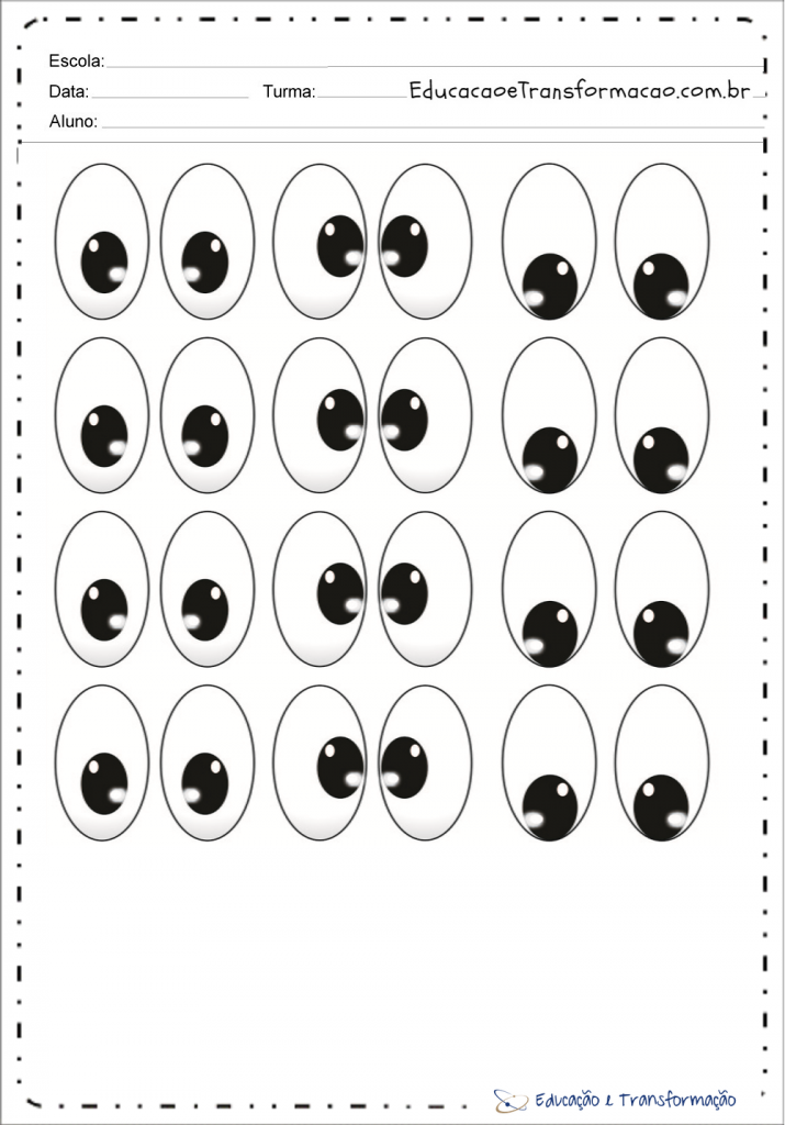 Moldes de Olhos variados para imprimir