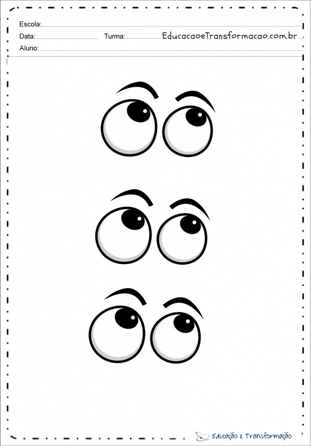 Moldes de Olhos variados para imprimir