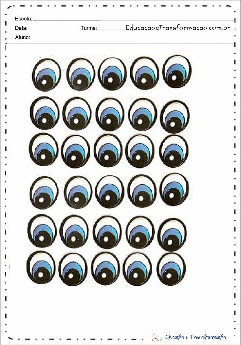 Olhos para imprimir - Moldes de olhinhos em EVA ou FELTRO.