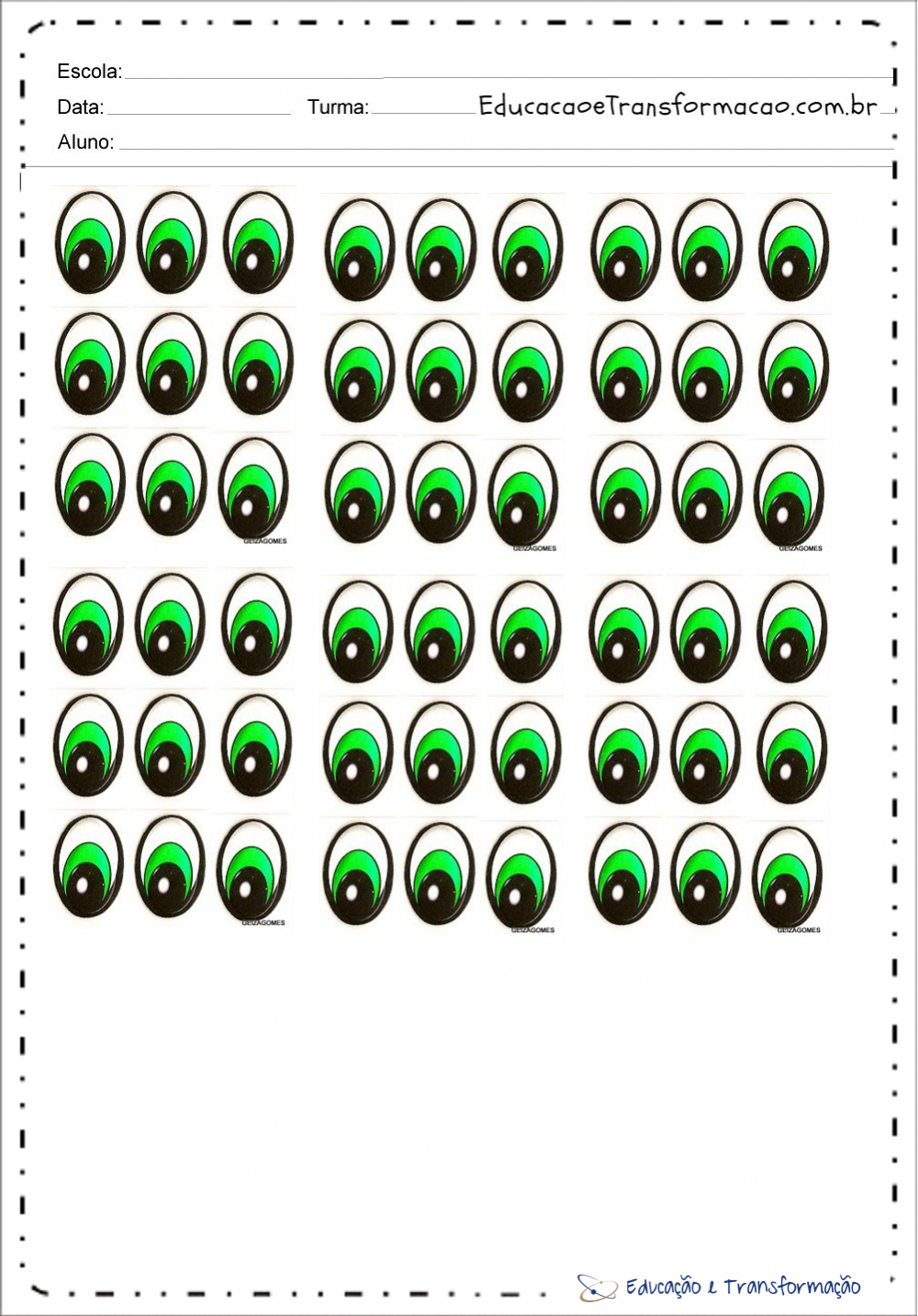 Olhos para imprimir - Moldes de olhinhos em EVA ou FELTRO.