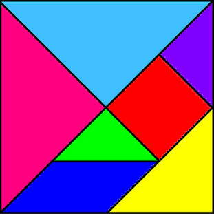 Tangram colorido para imprimir