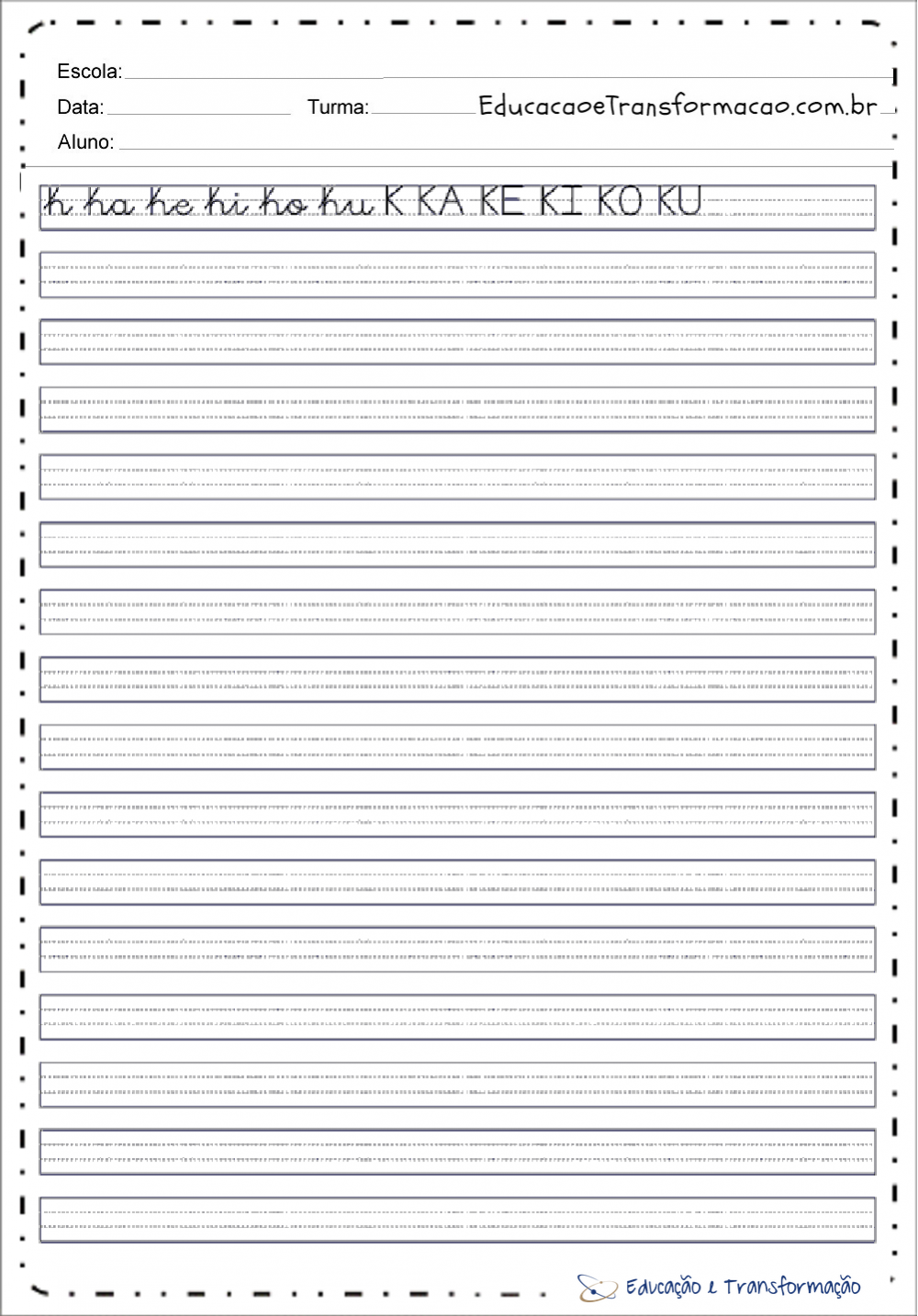 Linhas Folha De Caligrafia A4 Para Imprimir Pdf - RETOEDU