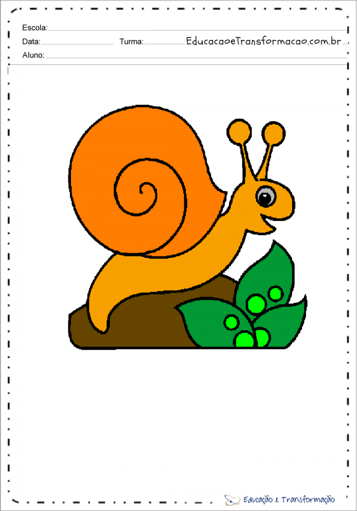 Desenhos coloridos de caracol para imprimir