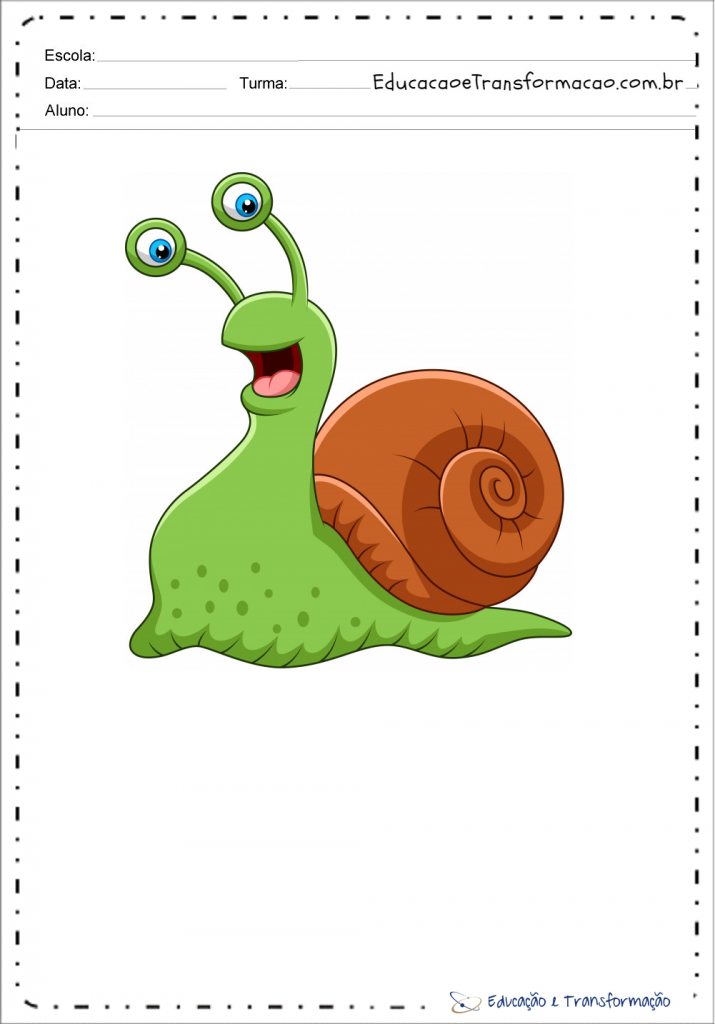 Desenhos coloridos de caracol para imprimir