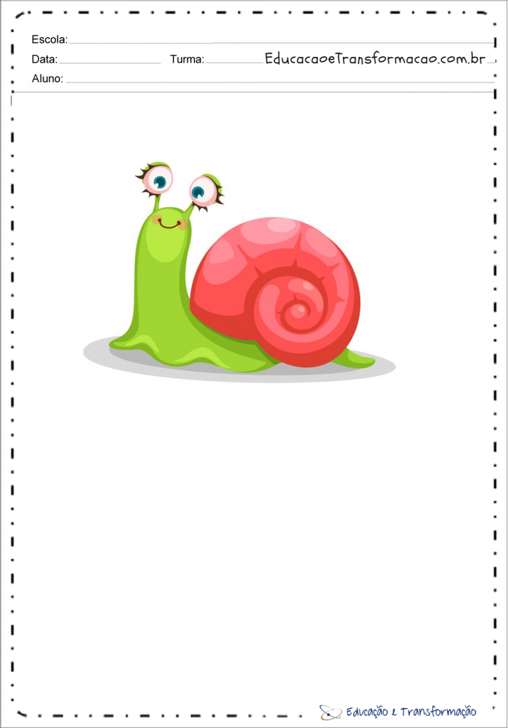 Desenhos coloridos de caracol para imprimir