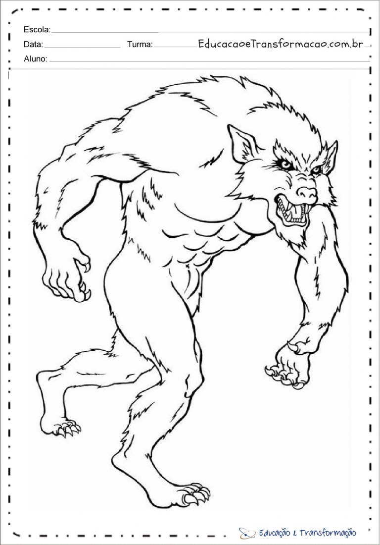 Desenhos de Lobisomem para colorir e imprimir - Lobisomem para colorir