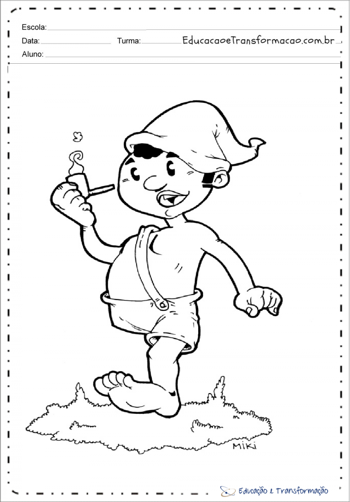 Desenhos do Saci Pererê para colorir e imprimir - Folclore Brasileiro