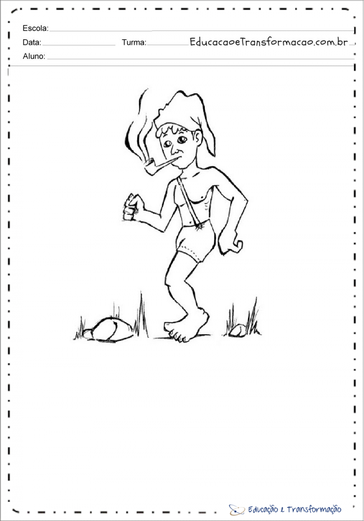 Desenhos do Saci Pererê para colorir e imprimir - Folclore Brasileiro