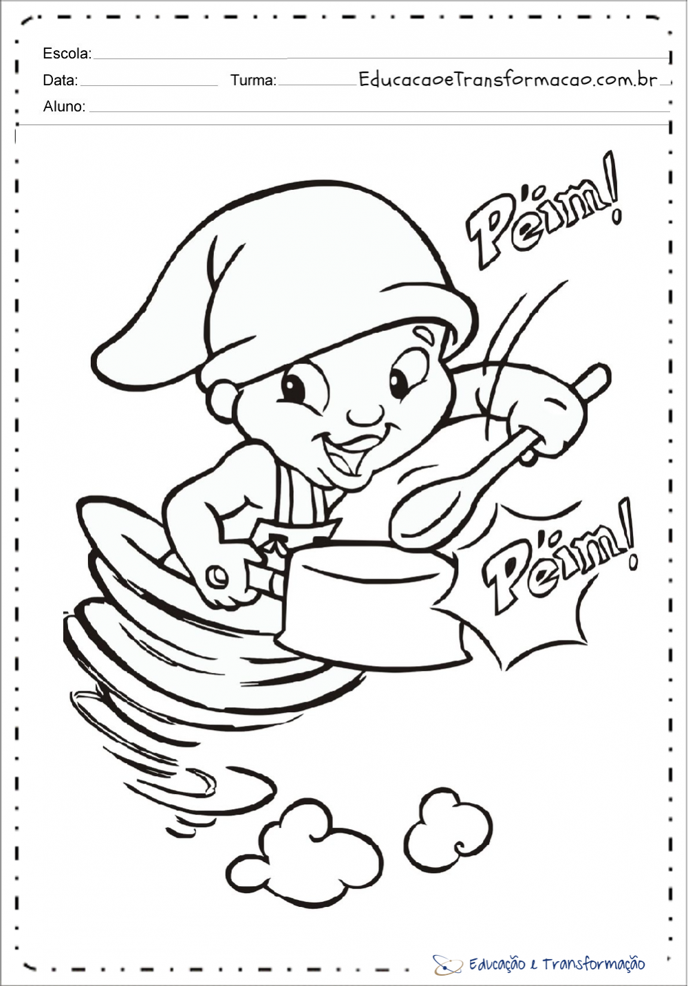 Desenhos do Saci Pererê para colorir e imprimir
