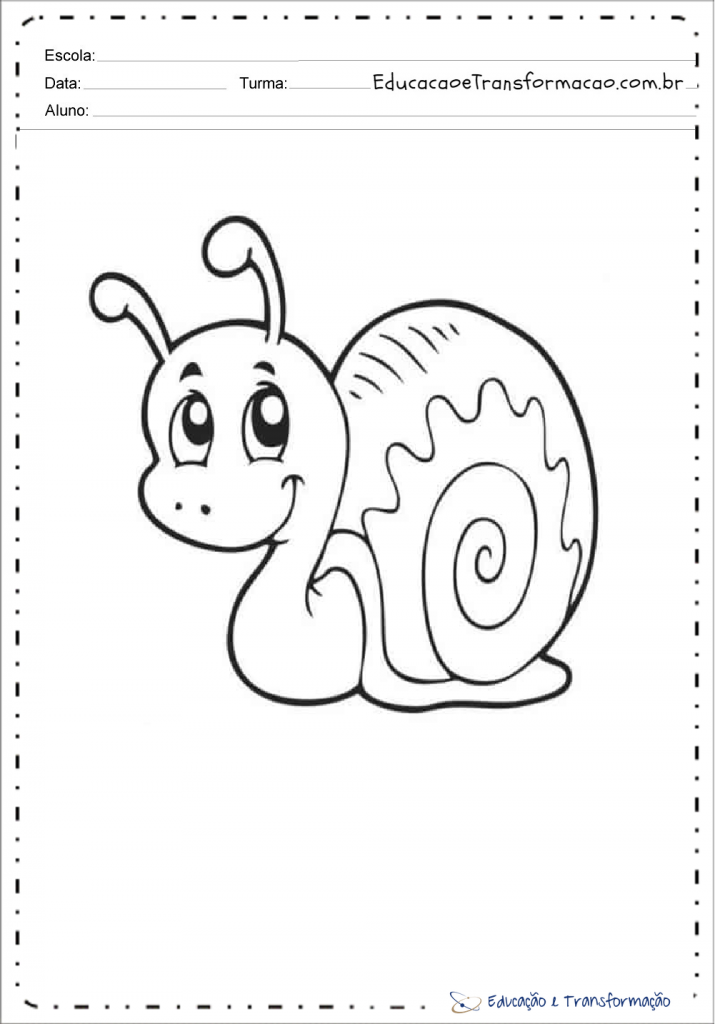 Desenhos de caracol para colorir e imprimir