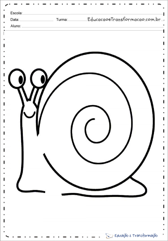 Desenhos de caracol para colorir e imprimir