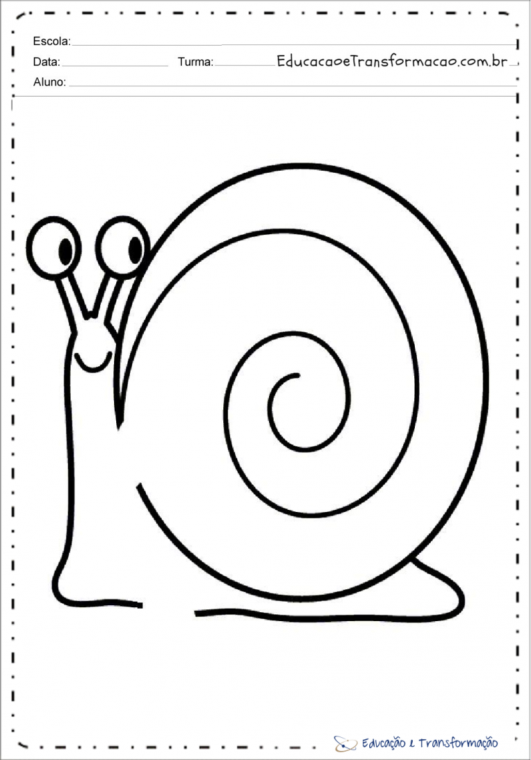 Desenhos de Caracol para colorir e imprimir – Educação e Transformação
