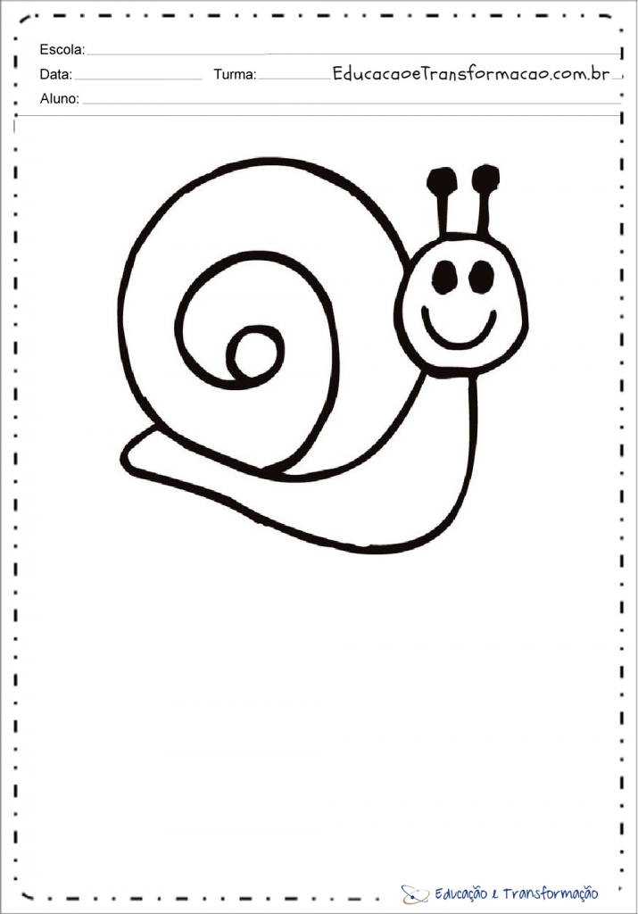 Desenhos de caracol para colorir e imprimir