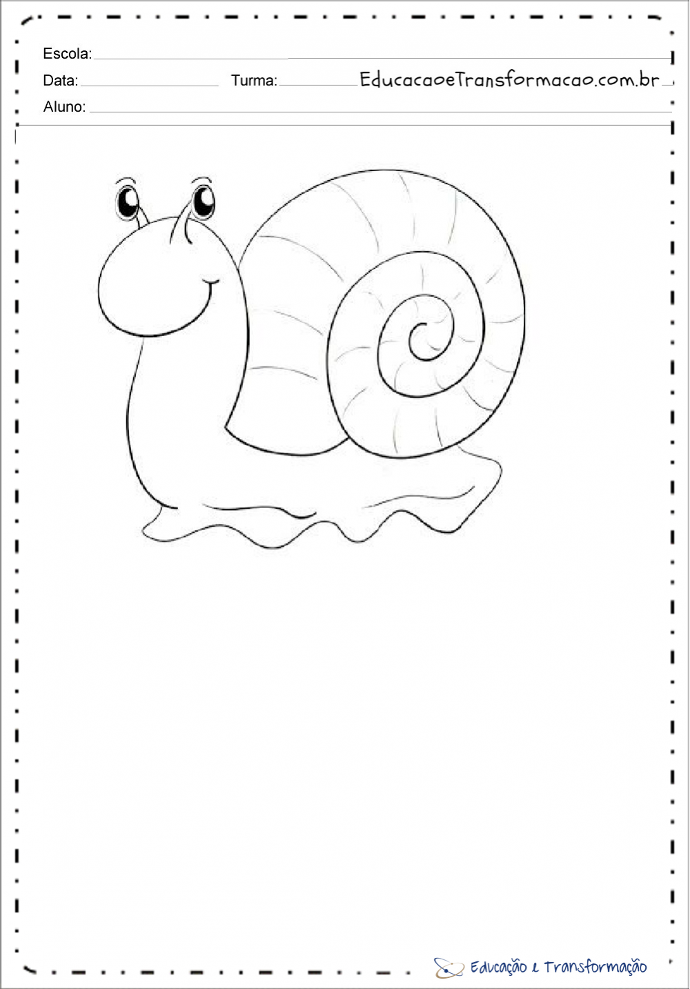 Desenhos de caracol para colorir e imprimir
