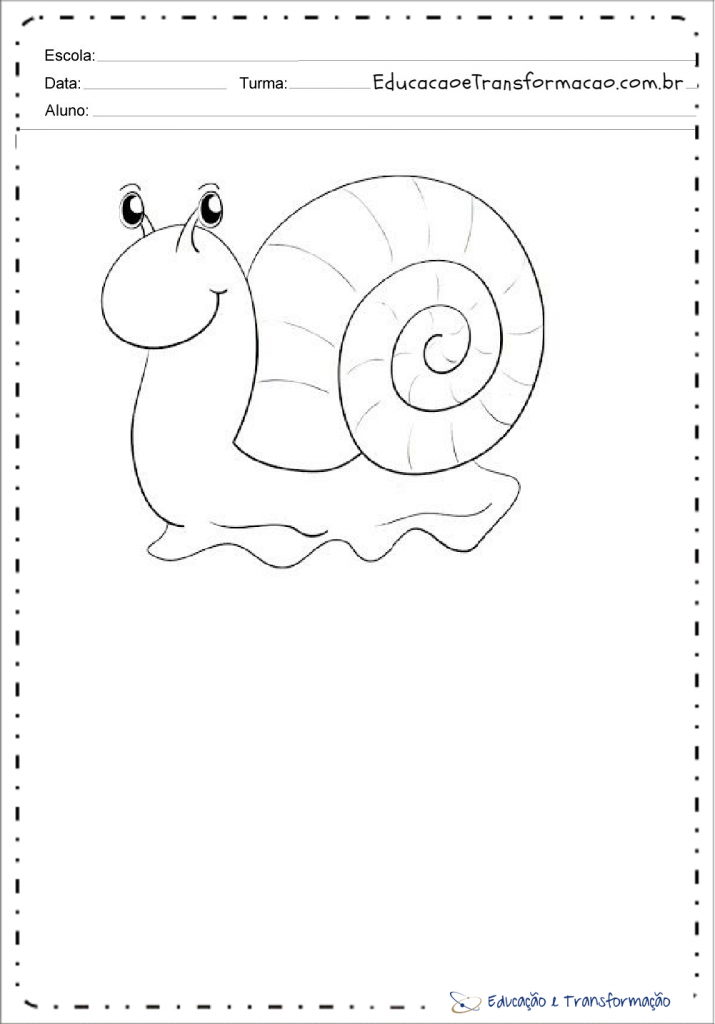 Desenhos de caracol para colorir e imprimir