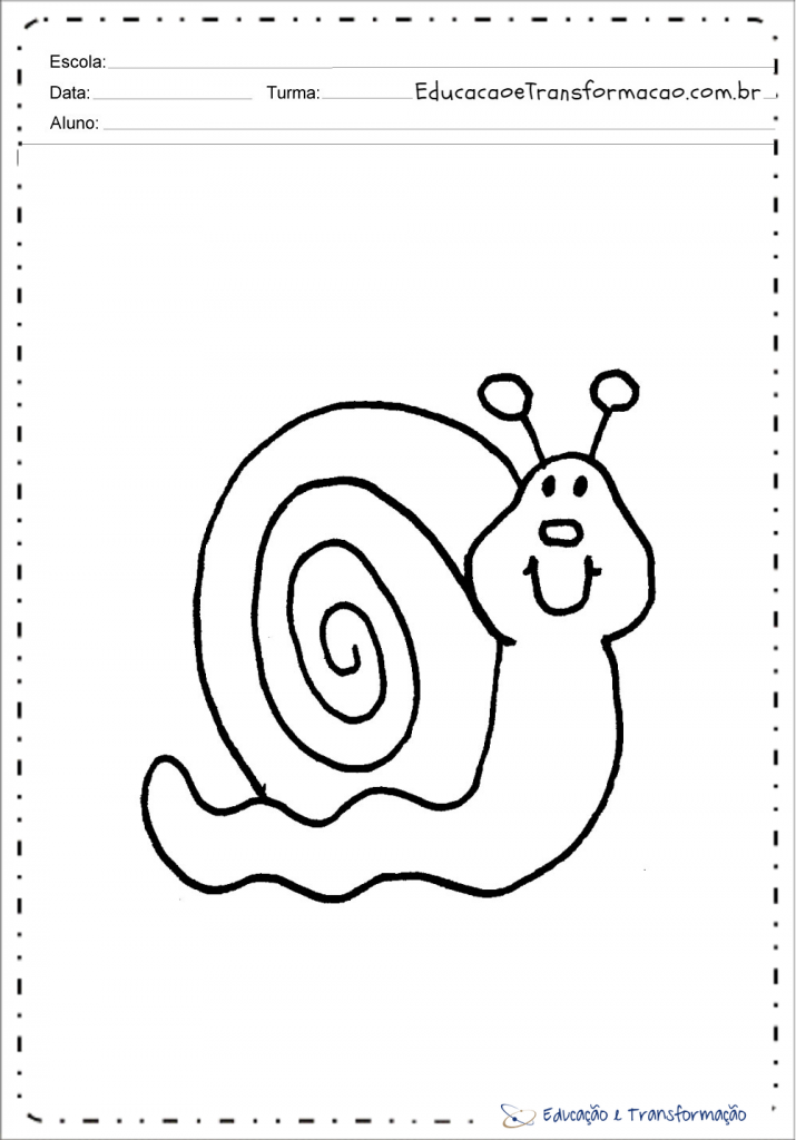 Desenhos de caracol para colorir e imprimir