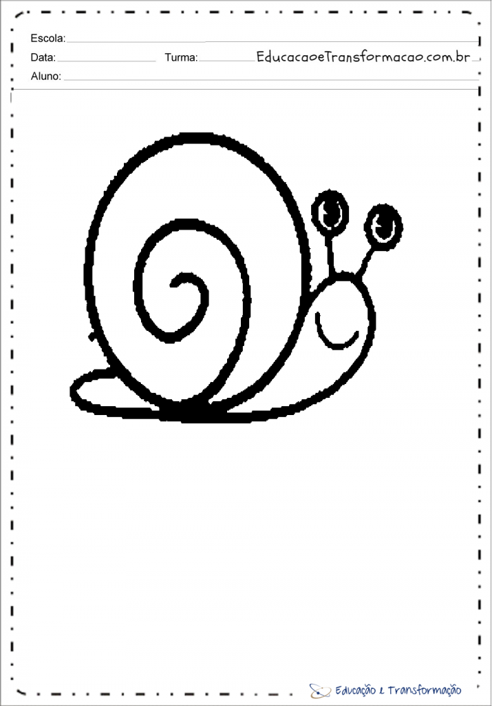 Desenhos de caracol para colorir e imprimir