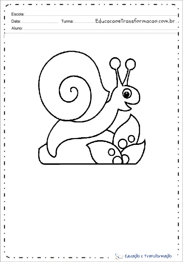 Desenhos de caracol para colorir e imprimir