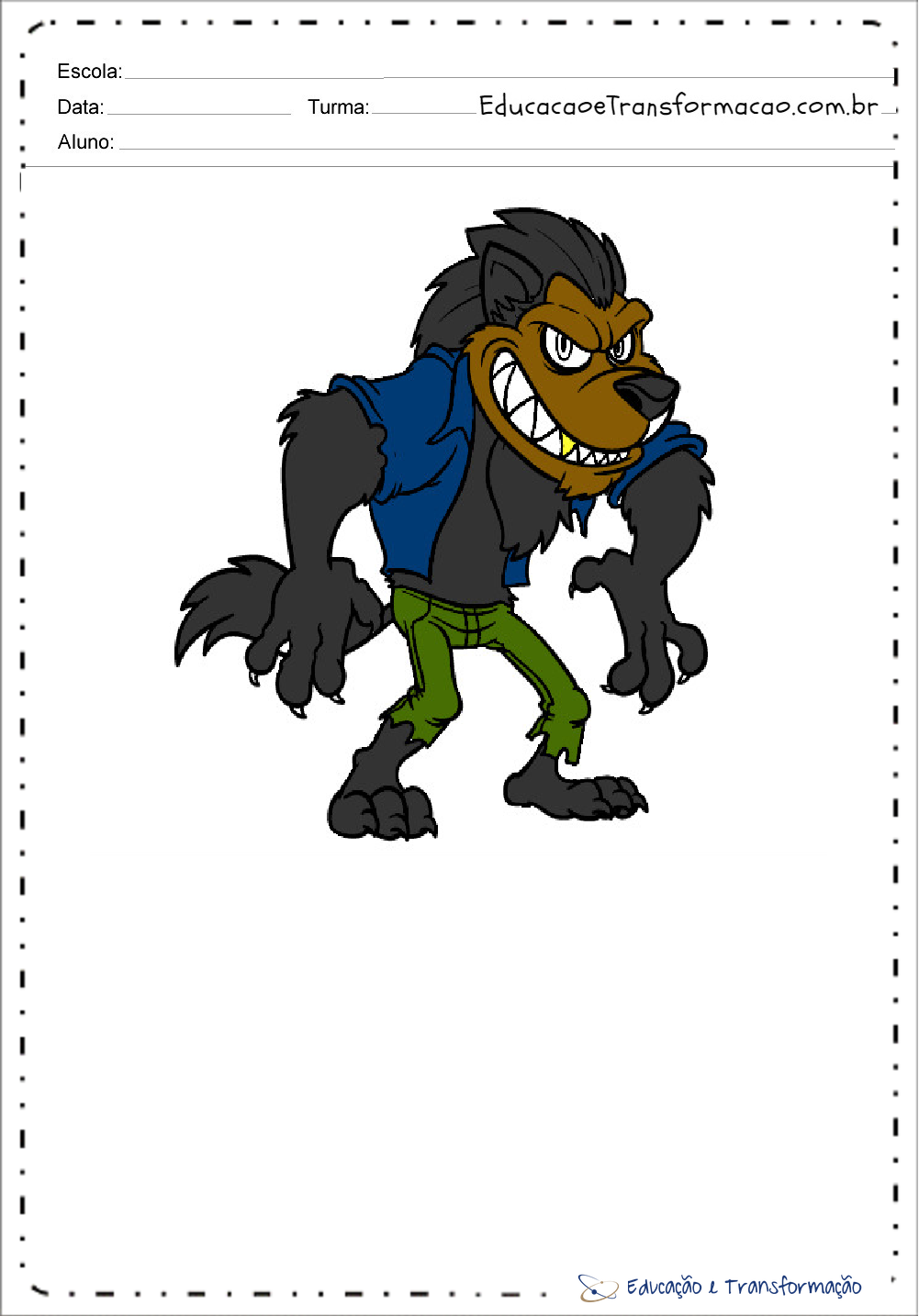 Desenhos de Lobisomem para colorir e imprimir - Lobisomem para colorir