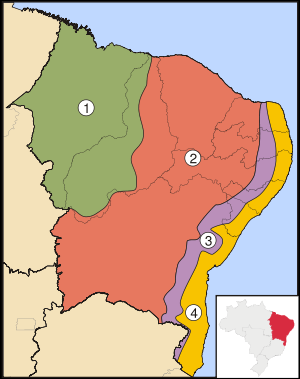Mapa Sub-regiões do Nordeste