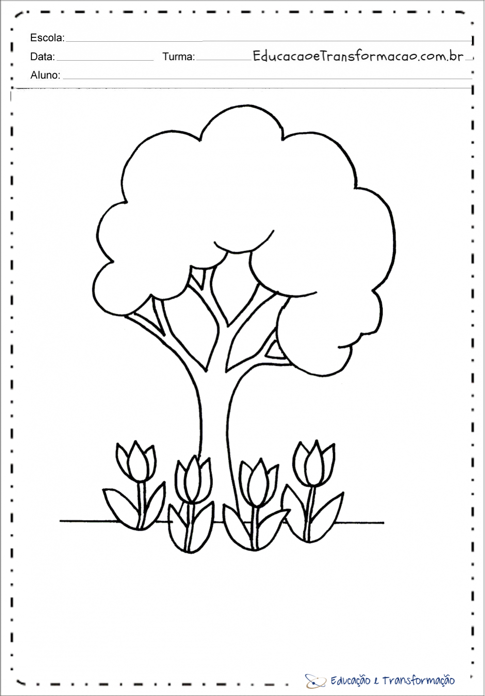 Desenhos Dia da Árvore para colorir e imprimir