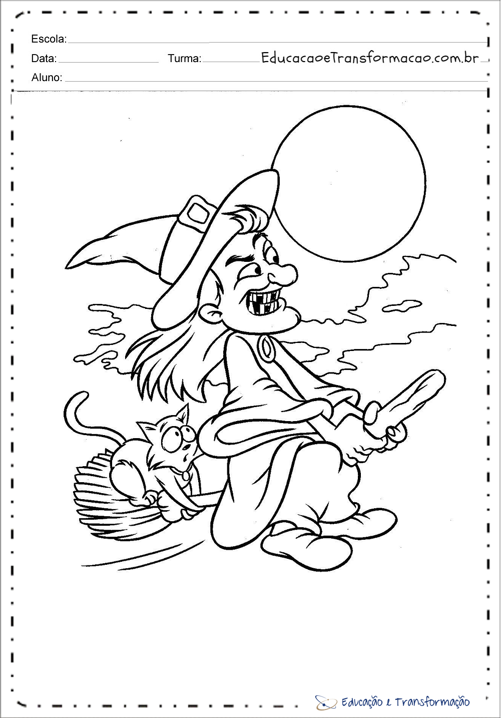 Desenhos de Bruxas para imprimir e colorir – Educação e Transformação