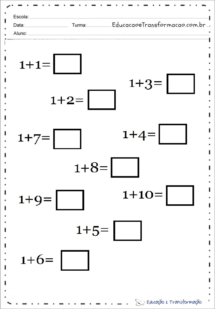 Atividades de matemática 1º ano - Adição