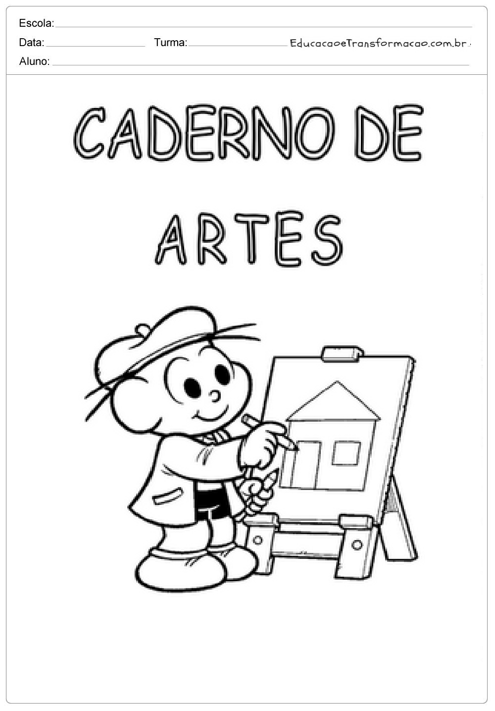 Capas para caderno de artes para imprimir