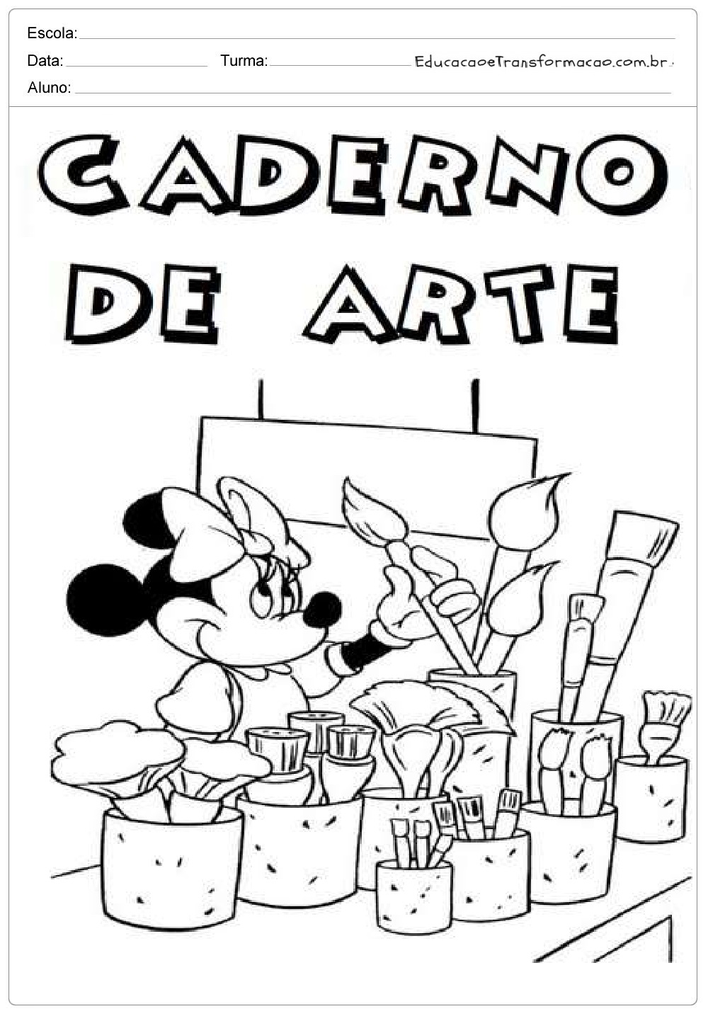 Capas para caderno de artes para imprimir