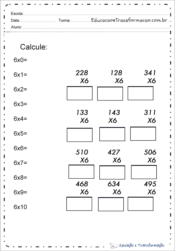 Problemas de Matemática 4 ano para imprimir