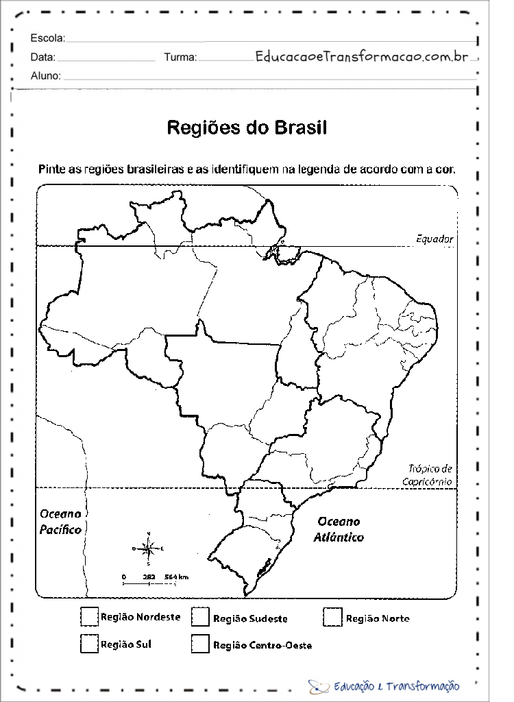 Mapa do Brasil para colorir - Desenhos para imprimir