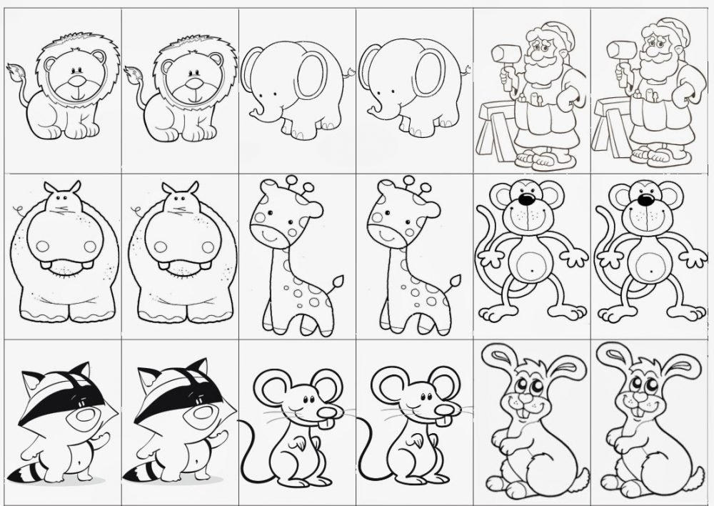 Jogo da memória com animais marinhos para colorir