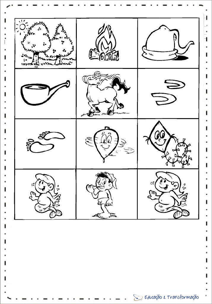 Jogos da Memória para Imprimir e Recortar - Desenhos Para Colorir   Atividades de alfabetização, Jogos para imprimir, Fichas de trabalho